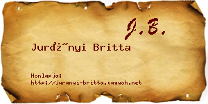 Jurányi Britta névjegykártya